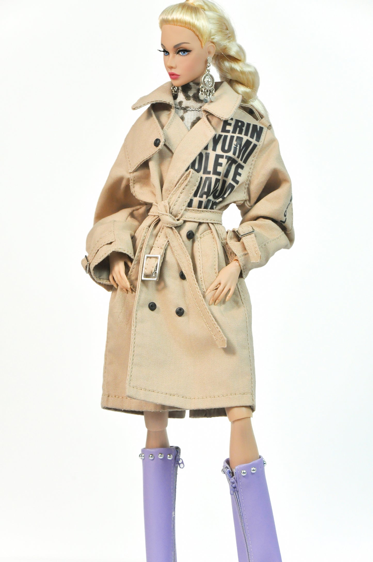 METROPOLITAN | Ruched dress leopard print with oversized coat for Fashion Royalty & NU FACE 6.0