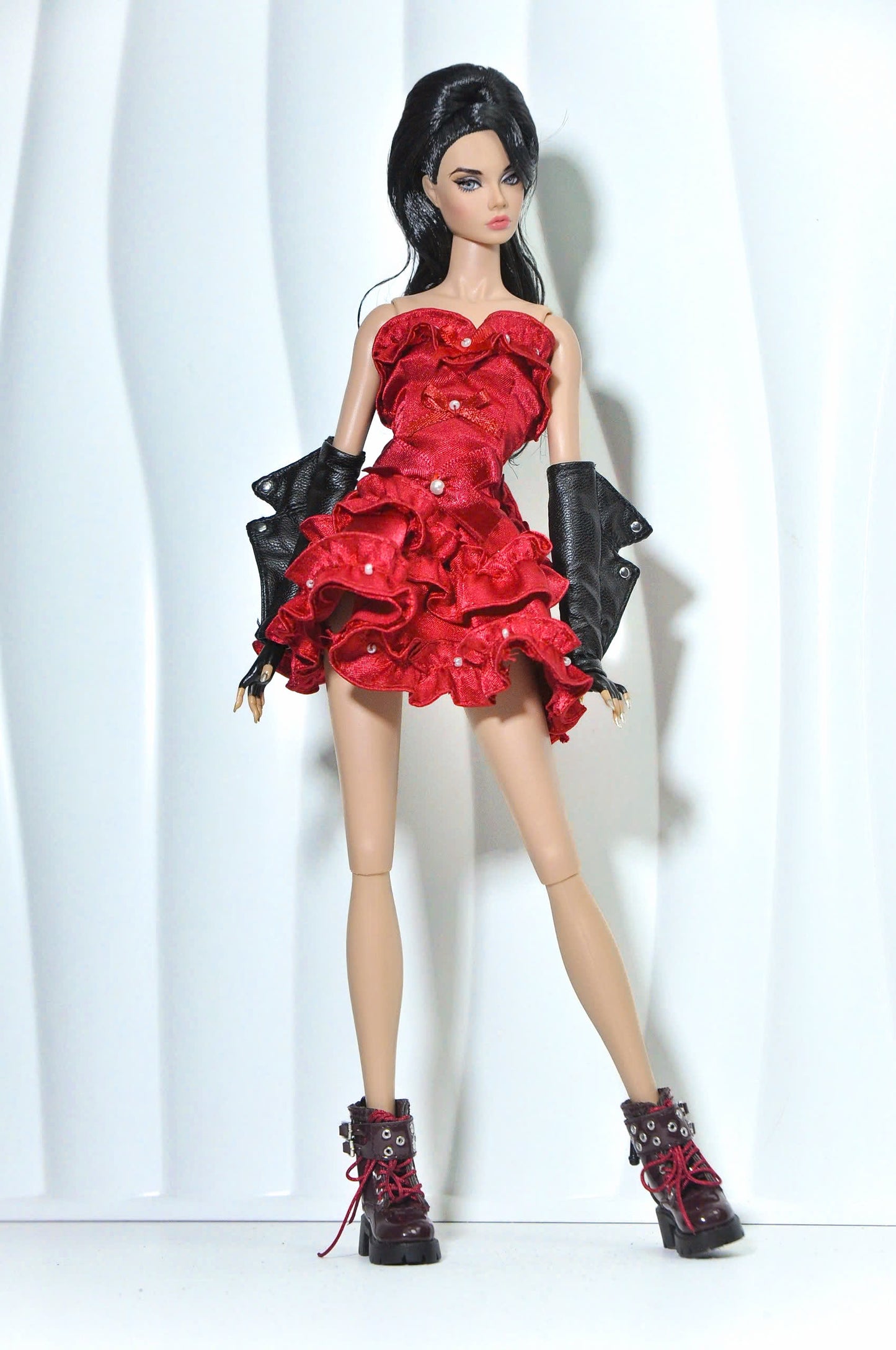 STYLE LAB | Fashion Royalty FR 6.0 doll clothes & NU FACE - Red ruffle dress