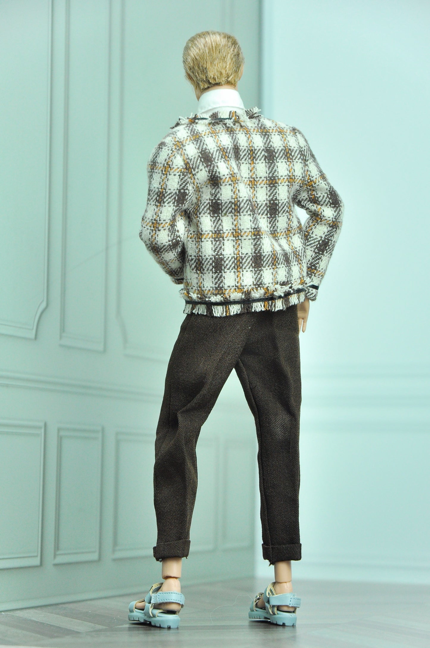 AA 90'S DAY COLLECTION | Homme doll, Monarch, fashion royalty 6.0 doll clothes - Tweed jacket, blouse and matching brown pants