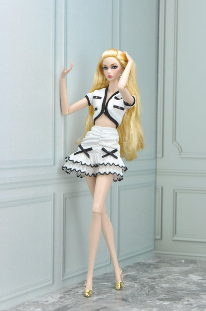 A Girl Next Door - BRUNI | Crop cardian with ruffle skirt and bow embelishment for Fashion Royalty & Poppy Parker doll