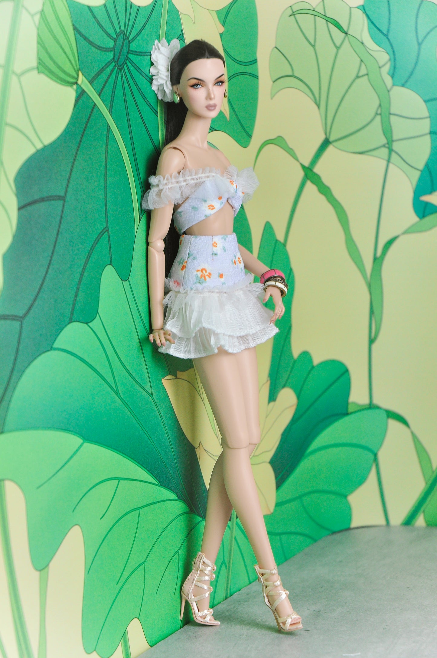 APRIL - ORIENTAL PENTAL | Outfit #2  - Strapless bodice top and ruffle skirt for Fashion Royalty