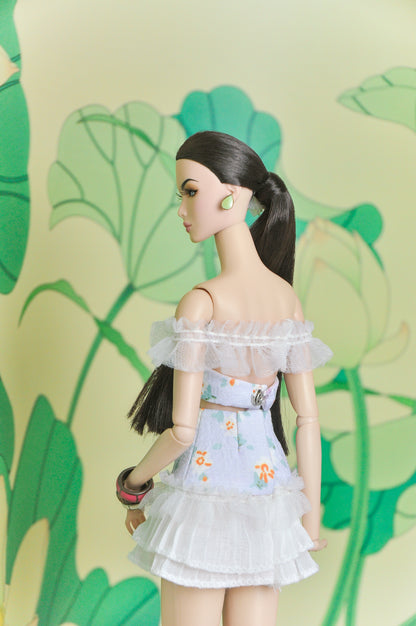 APRIL - ORIENTAL PENTAL | Outfit #2  - Strapless bodice top and ruffle skirt for Fashion Royalty