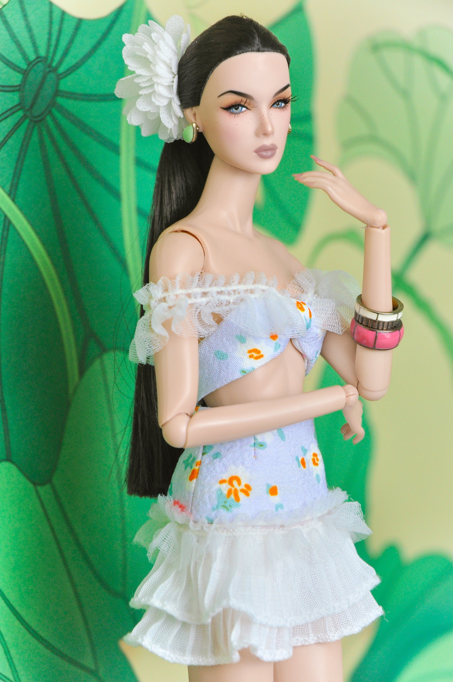 APRIL - ORIENTAL PENTAL | Outfit #2  - Strapless bodice top and ruffle skirt for Fashion Royalty