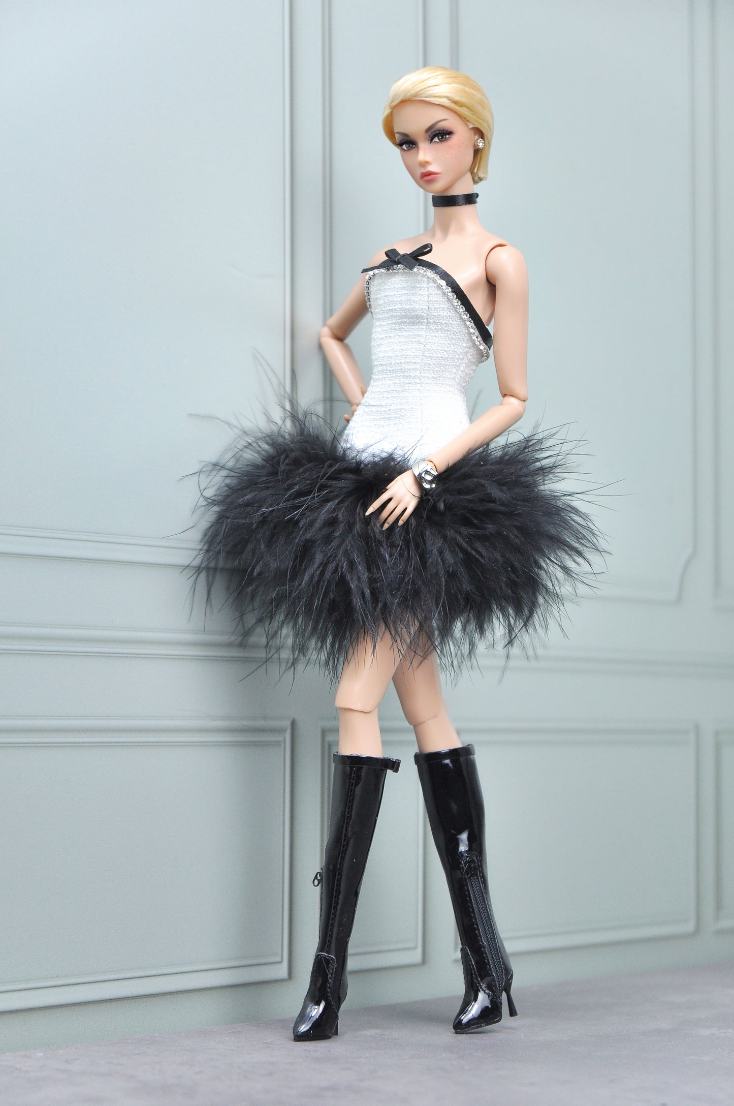 A YOUNG MAIDEN | Black & White ensemble for Fashion Royalty doll clothes & Poppy Parker doll