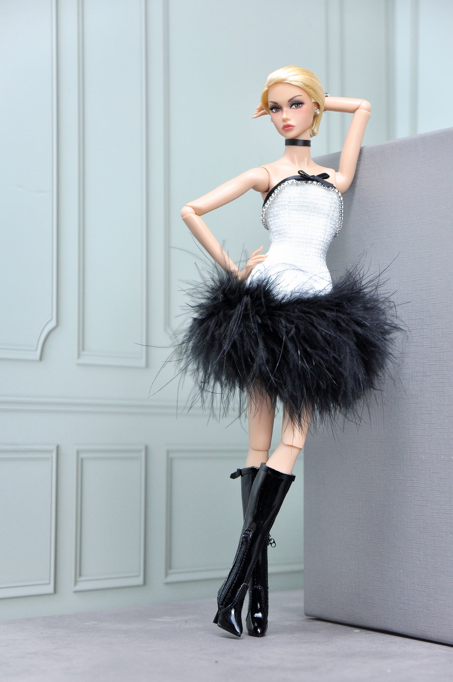 A YOUNG MAIDEN | Black & White ensemble for Fashion Royalty doll clothes & Poppy Parker doll
