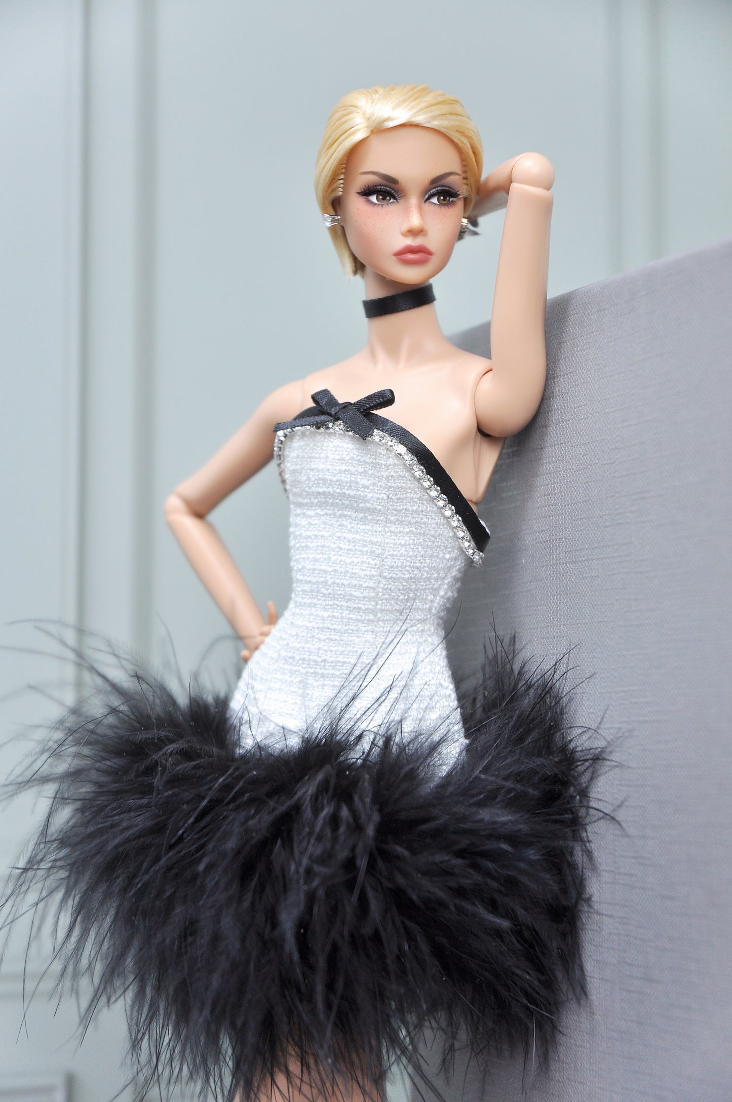 A YOUNG MAIDEN | Black & White ensemble for Fashion Royalty doll clothes & Poppy Parker doll