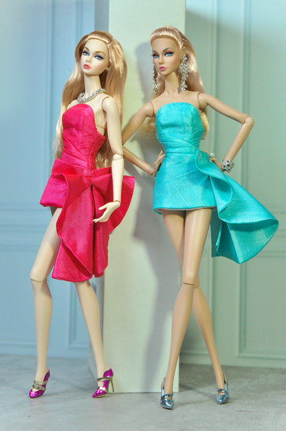 SUNSET LUSH | Strapless bodice with bow details dress for Fashion Royalty NU Faced