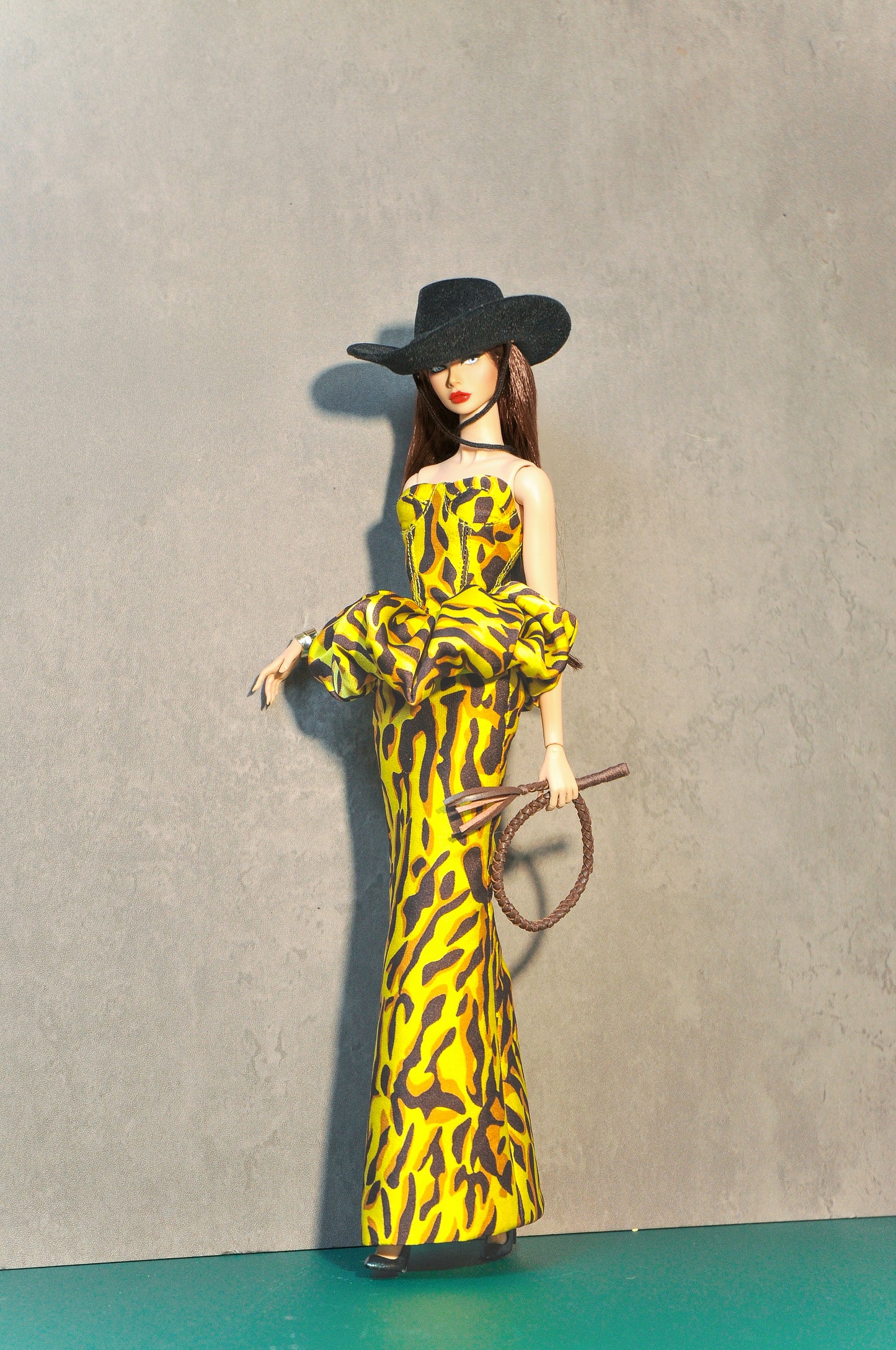 To The West | Leopard Print camisole dress with skirt attached for Fashion Royalty dolls & NU FACE