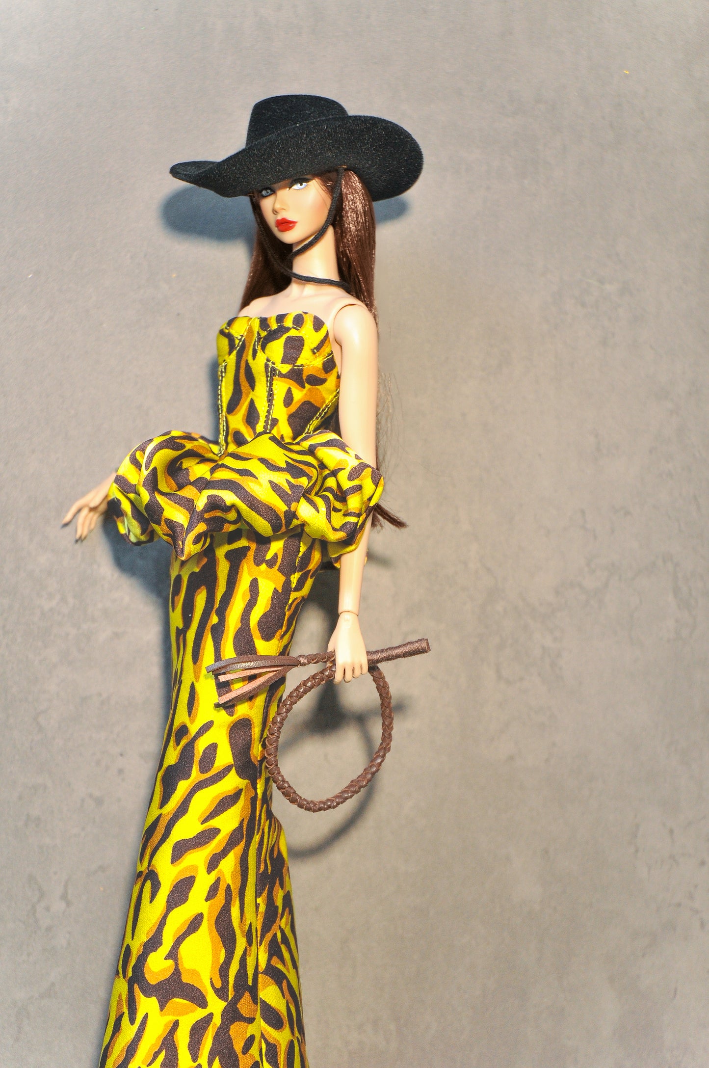 To The West | Leopard Print camisole dress with skirt attached for Fashion Royalty dolls & NU FACE
