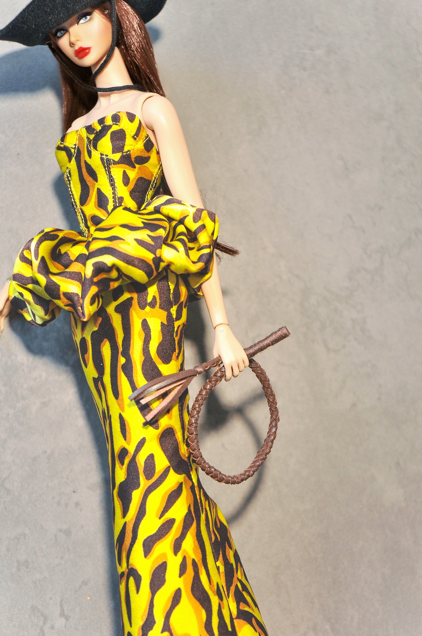 To The West | Leopard Print camisole dress with skirt attached for Fashion Royalty dolls & NU FACE