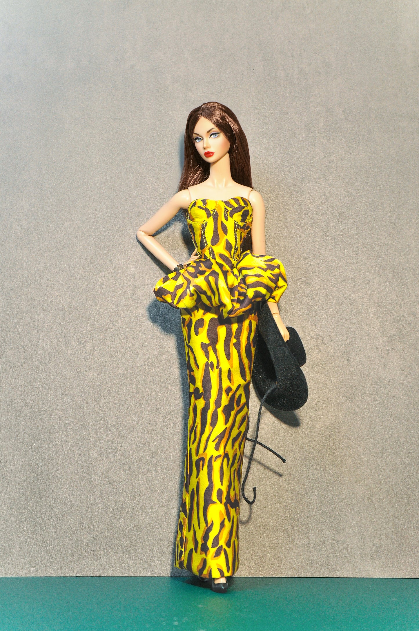 To The West | Leopard Print camisole dress with skirt attached for Fashion Royalty dolls & NU FACE