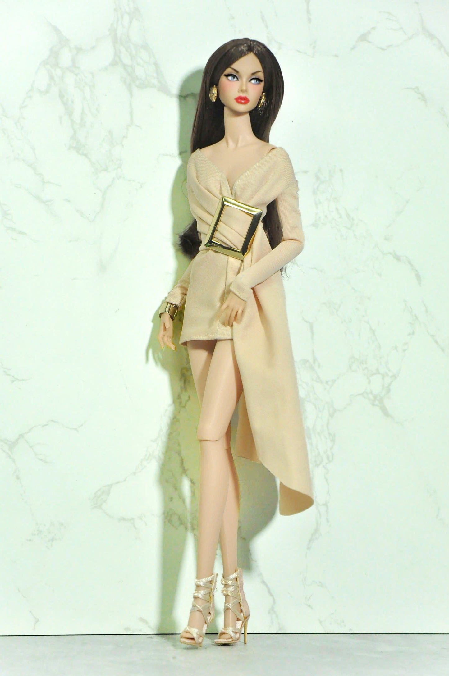BASIC | off-shoulder dress with metal bucket for Fashion Royalty doll clothes & NU FACE doll