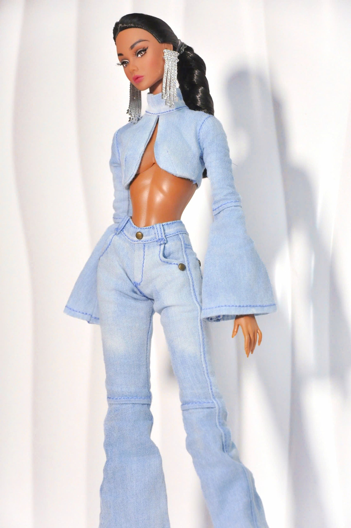 STYLE LAB | Fashion Royalty FR 6.0 & NU Face doll : Denim set with flare jean