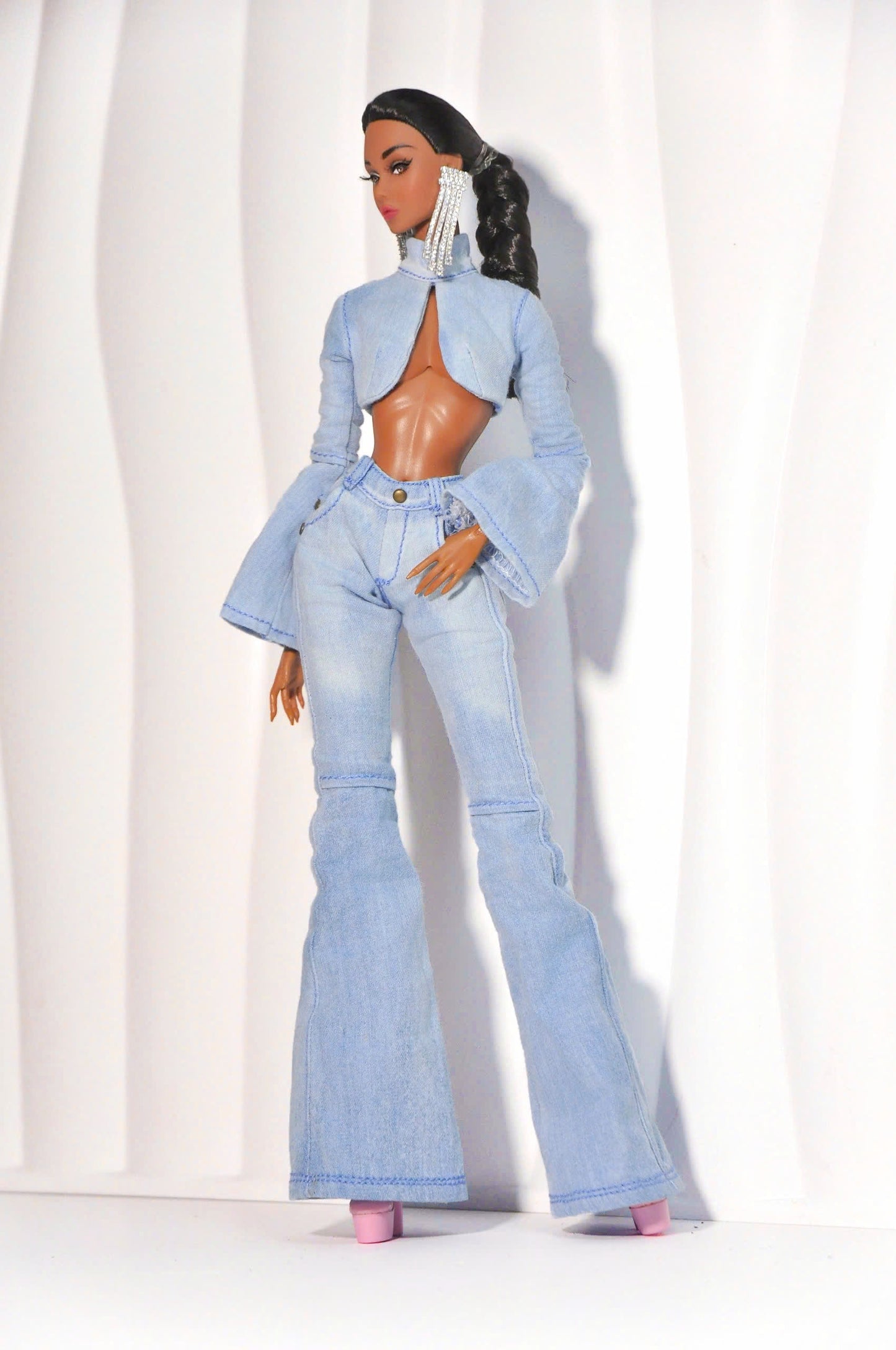 STYLE LAB | Fashion Royalty FR 6.0 & NU Face doll : Denim set with flare jean